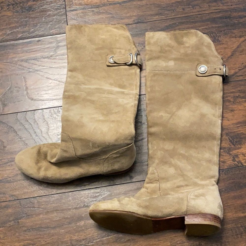 Coach Benita Dark tan Suede Leather Knee High Boots - Size 6 b in GUC